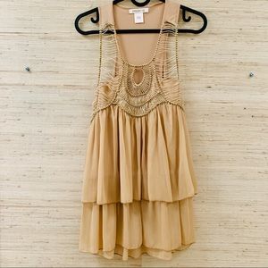 Small Tan with Gold studs blouse.